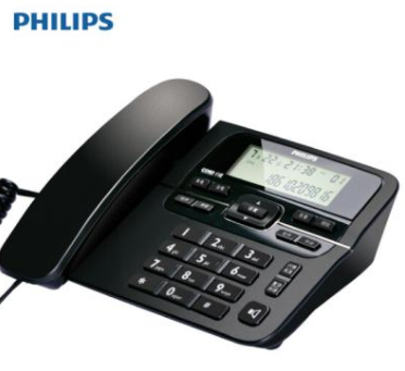 飞利浦（PHILIPS）CORD118 电话机座机 固定电话 办公家用 来电显示 双接口 免电池 黑色